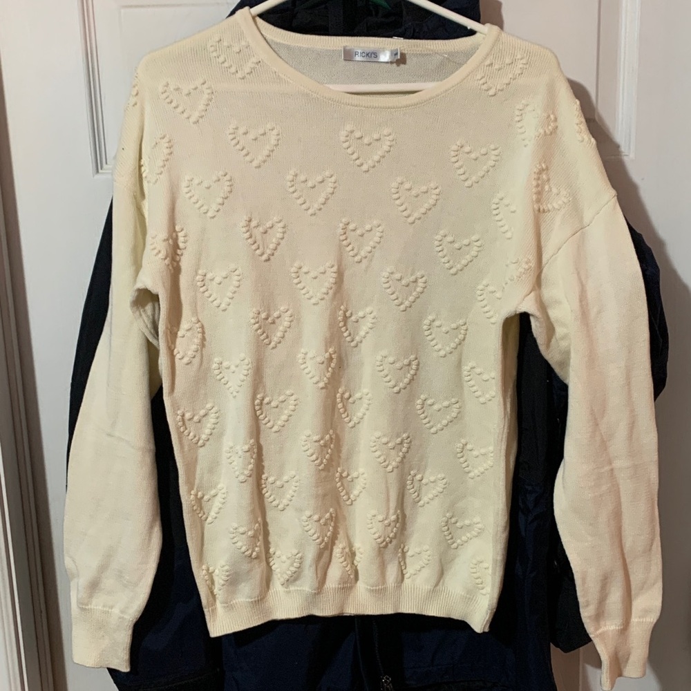💝 Heart Pattern Cotton Sweater - Picture 1 of 6